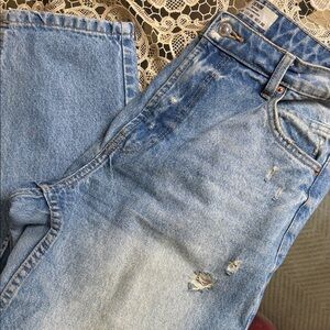 Bershka Light Blue Distressed Women Jeans